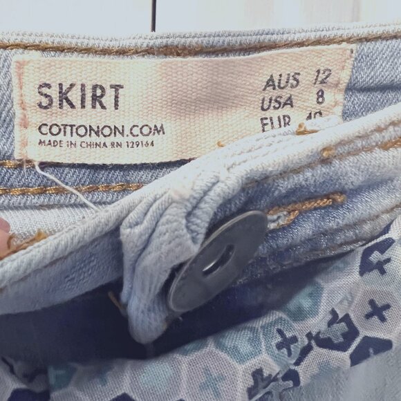 Handmade Upcycled Mini Denim/Jean Distressed Skirt-Belted-Sz. 8-Heart Pockets - Picture 12 of 13